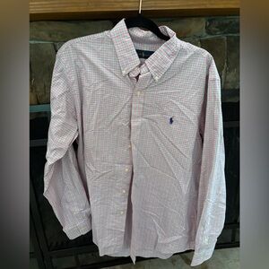 Polo by Ralph Lauren Pink and Blue Casual Button Down Shirt